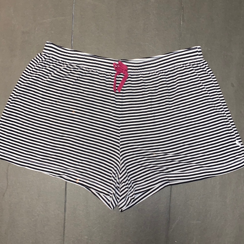 J&B Small White Black Striped Sleeping Shorts